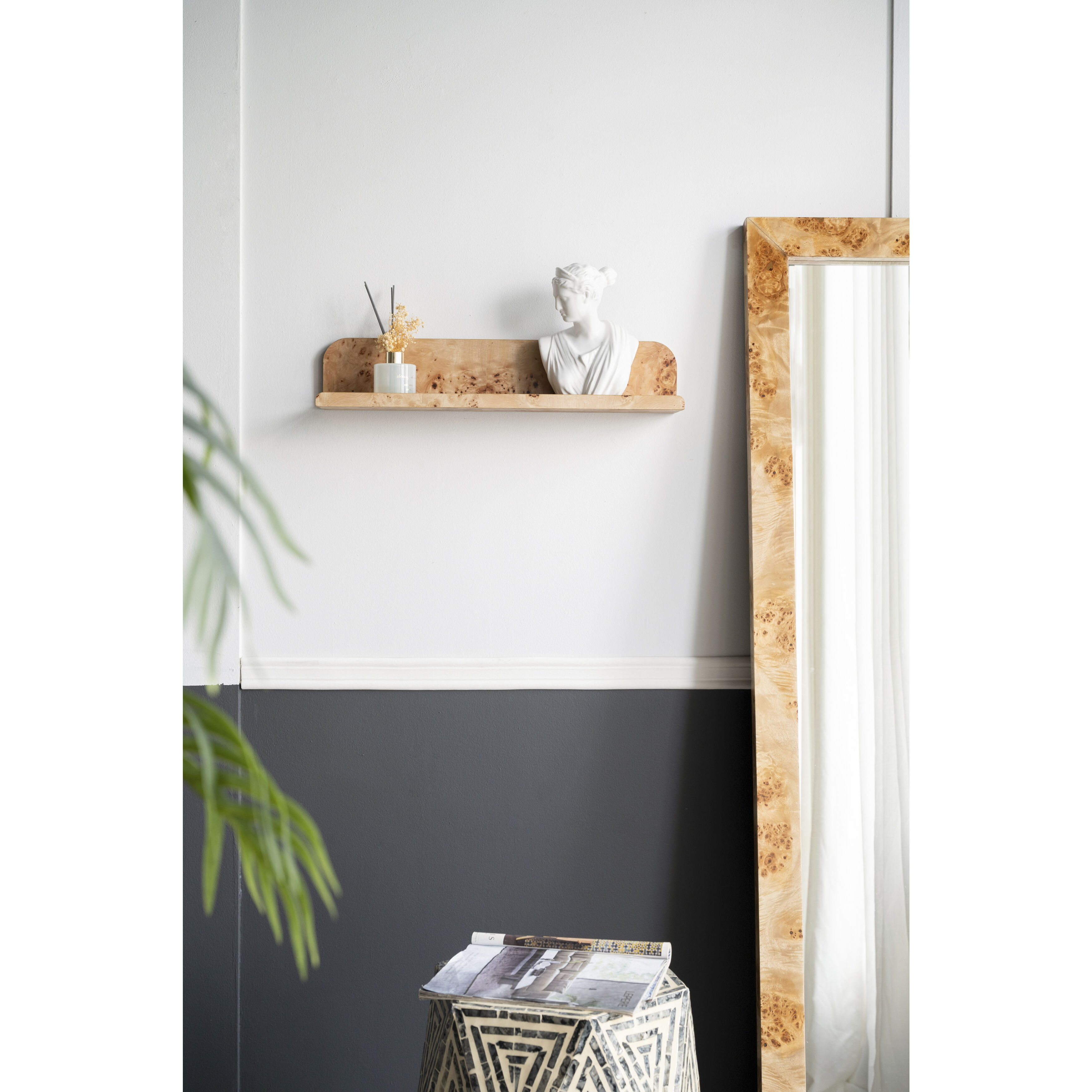 Anita 23.6 inch Brown Wall Shelf