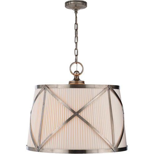 Chapman & Myers Grosvenor 3 Light 24 inch Antique Nickel Hanging Shade Ceiling Light, Large