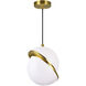 Gemini LED 12 inch Brass Pendant Ceiling Light