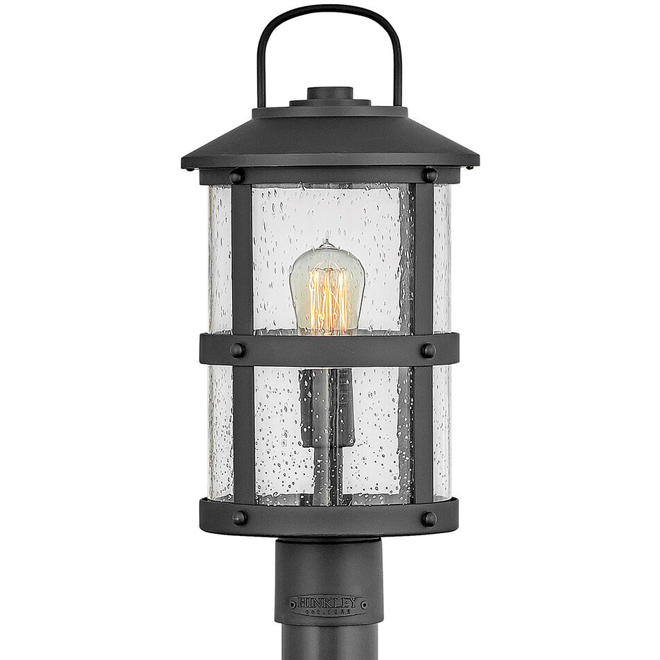 Estate Series Lakehouse LED 19 inch Black Outdoor Post Mount Lantern, Medium