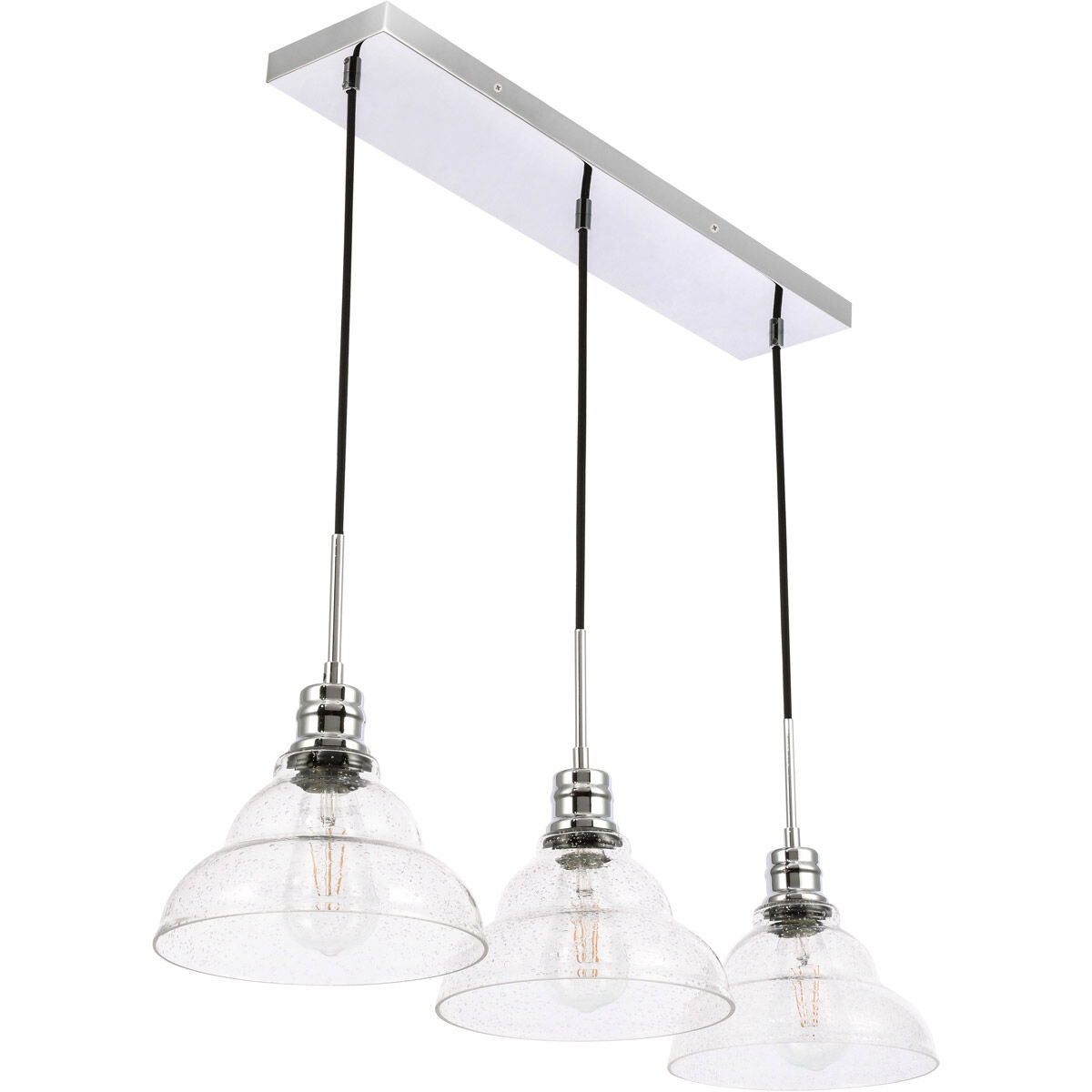 Clive 3 Light 35 inch Chrome Pendant Ceiling Light