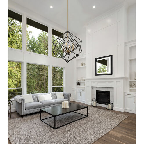 Artistry LED 24 inch Matte Black and Harvest Brass Chandelier Ceiling Light