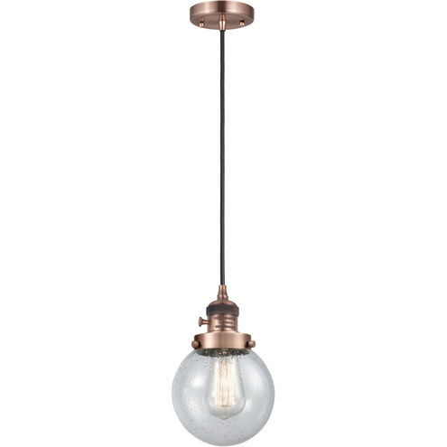 Franklin Restoration Beacon LED 6 inch Antique Copper Mini Pendant Ceiling Light