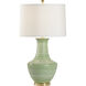 Chelsea House 32 inch 100.00 watt Green/White Glaze/Polished Table Lamp Portable Light