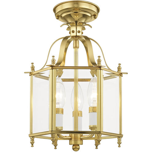 Livingston 3 Light 10 inch Polished Brass Convertible Mini Pendant/Ceiling Mount Ceiling Light