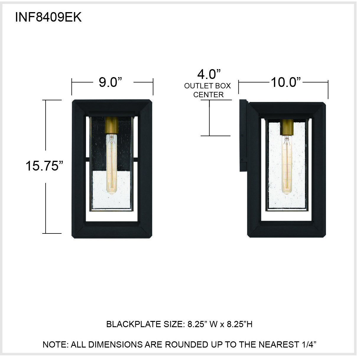 Infinger Outdoor Wall Lantern, Large