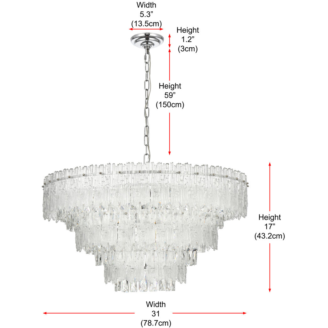 Emilia 10 Light 31 inch Chrome Pendant Ceiling Light