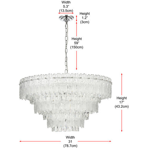 Emilia 10 Light 31 inch Chrome Pendant Ceiling Light