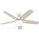 Anisten 44 inch Fresh White with Fresh White/Light Oak Blades Ceiling Fan