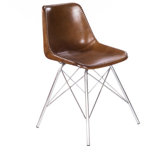 Inland Light Brown Leather Accent Chair