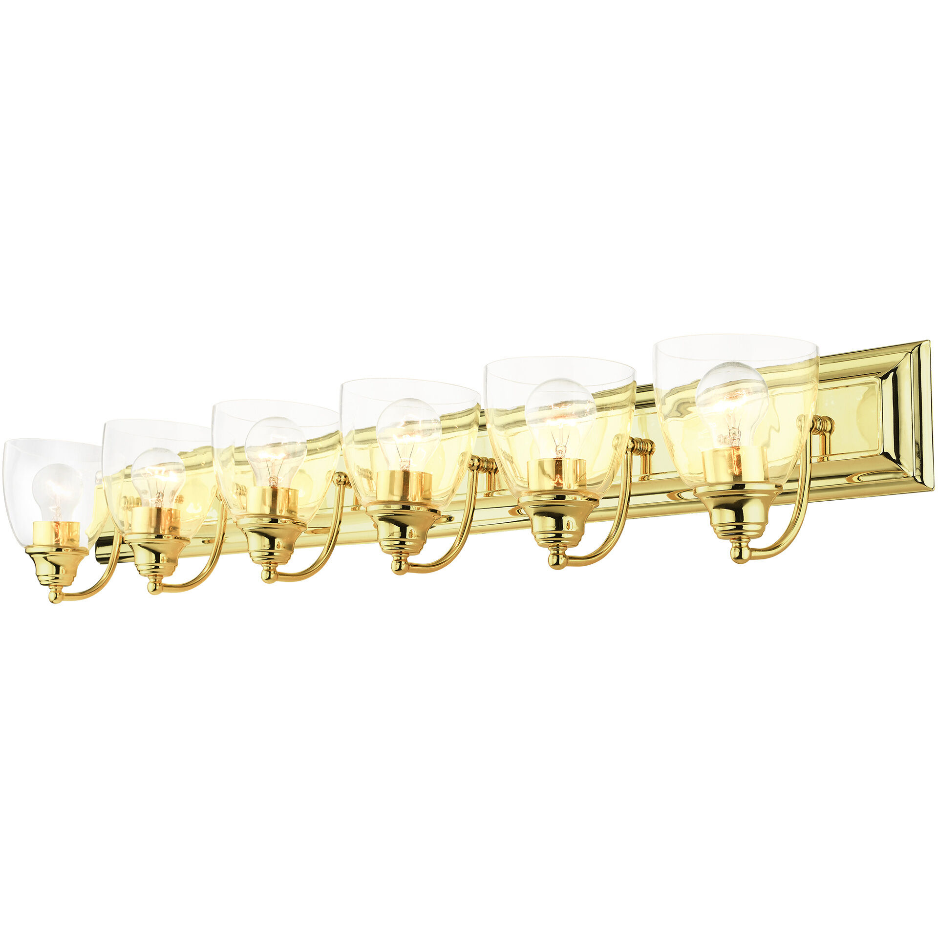 Birmingham 6 Light 48 inch Polished Brass Vanity Sconce Wall Light