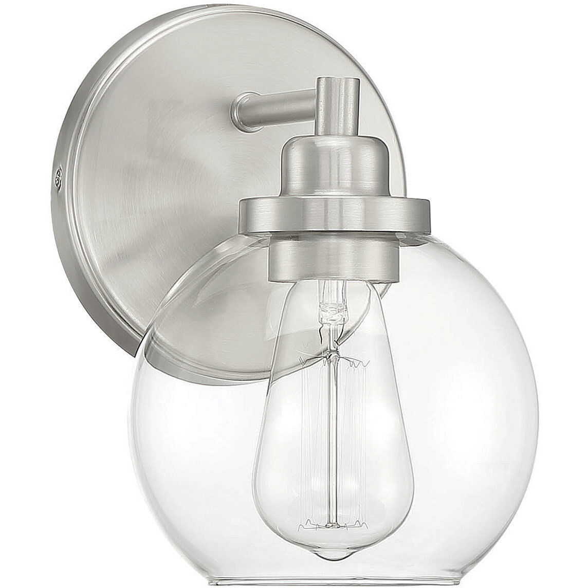 Carson 1 Light 5.5 inch Satin Nickel Bathroom Vanity Light Wall Light, Essentials