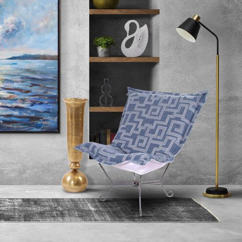 Syros Denim Outdoor Puff Chair Cover & Cushion