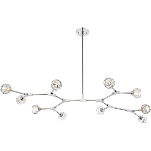 Zayne 10 Light 56 inch Chrome Pendant Ceiling Light
