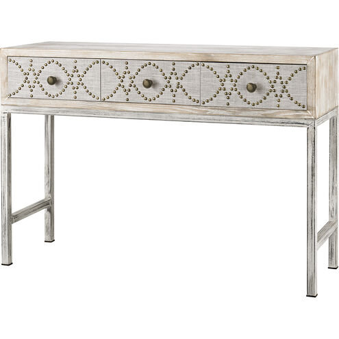 Albiera 47.25 X 15.75 inch Bleached with Natural Desk, 3 Drawer