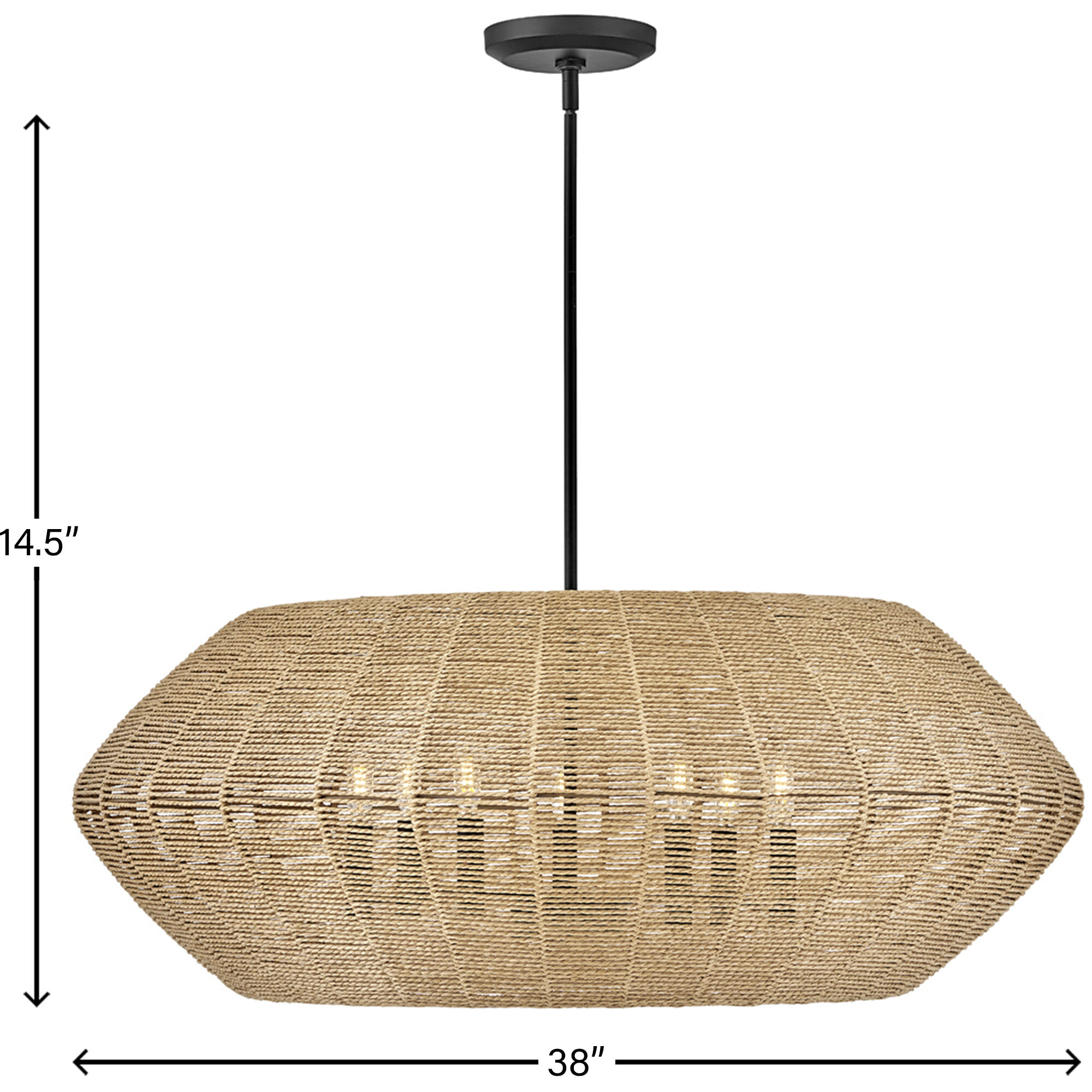 Hinkley 40385BLK-CML Lisa McDennon Luca 7 Light 38 inch