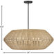 Lisa McDennon Luca 7 Light 38 inch Black Indoor Chandelier Ceiling Light in Black / Camel Rattan, Convertible