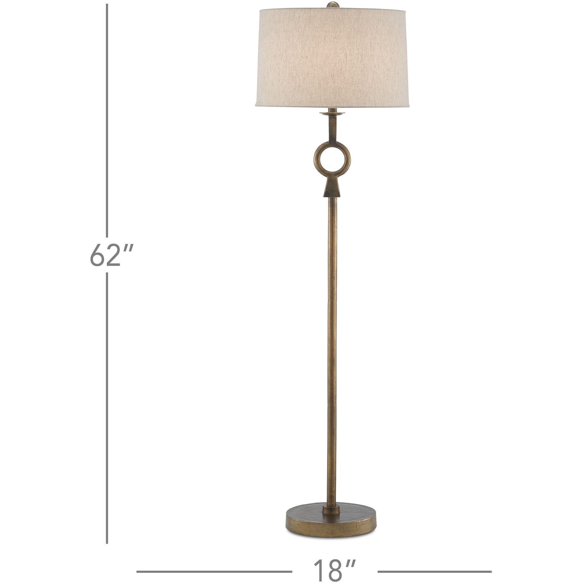 Germaine 62 inch 150 watt Antique Brass Floor Lamp Portable Light