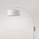 Span 1 Light 5 inch Weathered Brass Wall Mounted Arc Lamp Wall Light in White Fabric