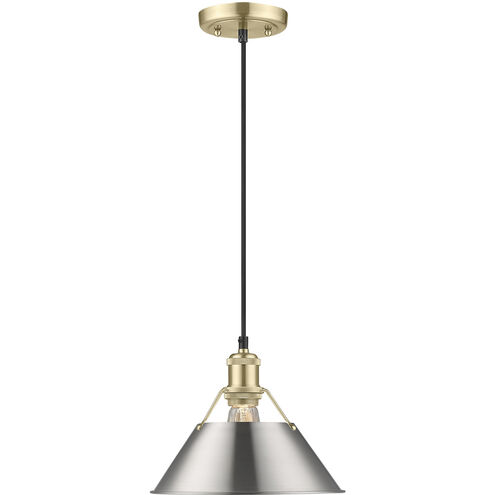 Orwell 1 Light 10 inch Brushed Champagne Bronze Pendant Ceiling Light in Pewter