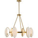 Oviform 6 Light 30.25 inch Warm Brass Chandelier Ceiling Light