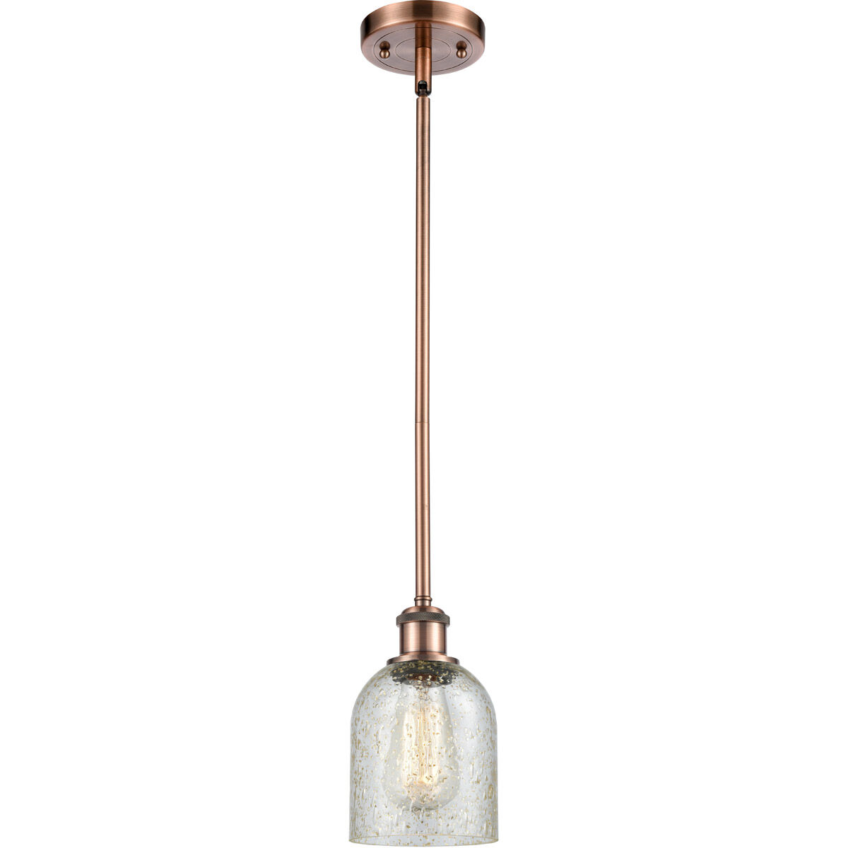 Ballston Caledonia 1 Light 5 inch Antique Copper Pendant Ceiling Light in Mica Glass, Ballston