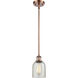Ballston Caledonia 1 Light 5 inch Antique Copper Pendant Ceiling Light in Mica Glass, Ballston