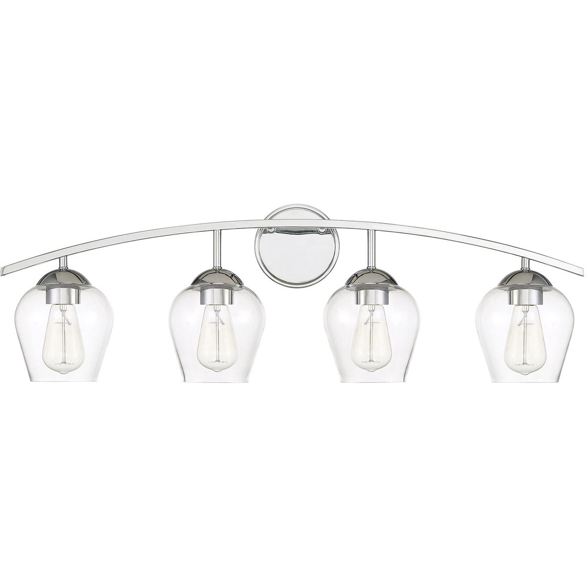 Transitional 4 Light 32.75 inch Chrome Bathroom Vanity Light Wall Light