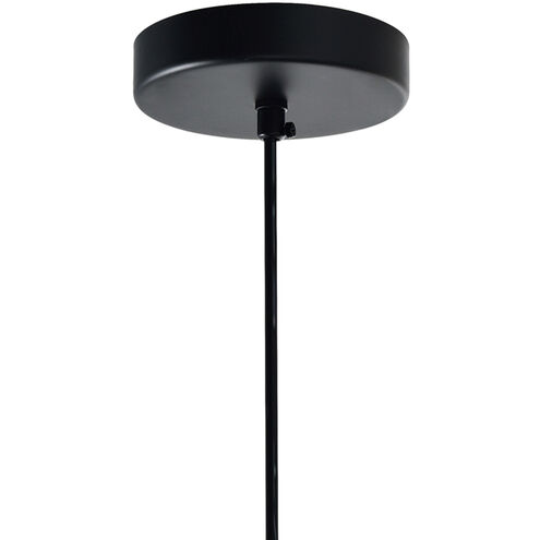 Glass 1 Light 12 inch Black Down Mini Pendant Ceiling Light in Blue