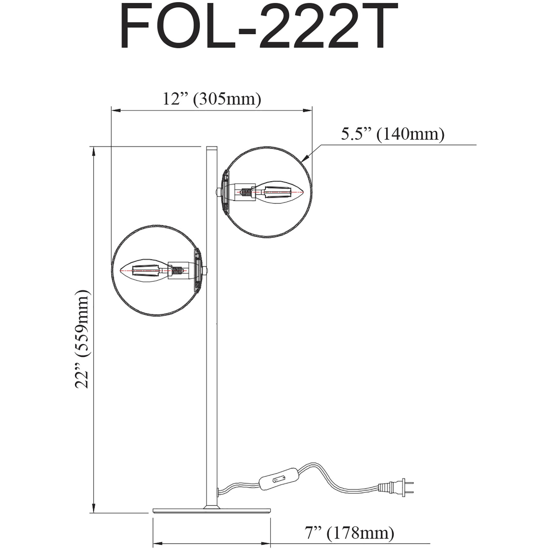 Folgar 22 inch 40.00 watt Matte Black Decorative Table Lamp Portable Light
