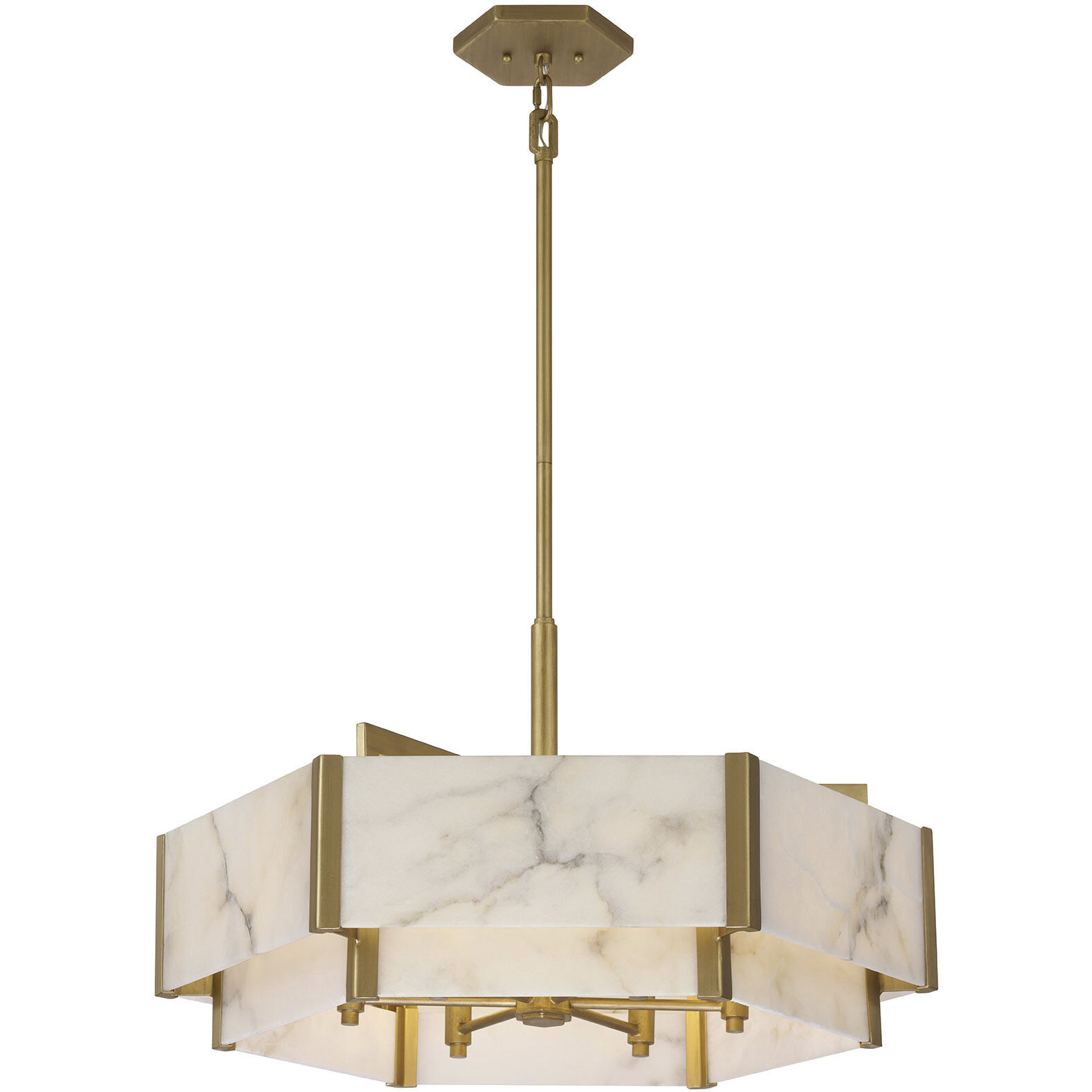 Orleans 6 Light 24.28 inch Distressed Gold Pendant Ceiling Light