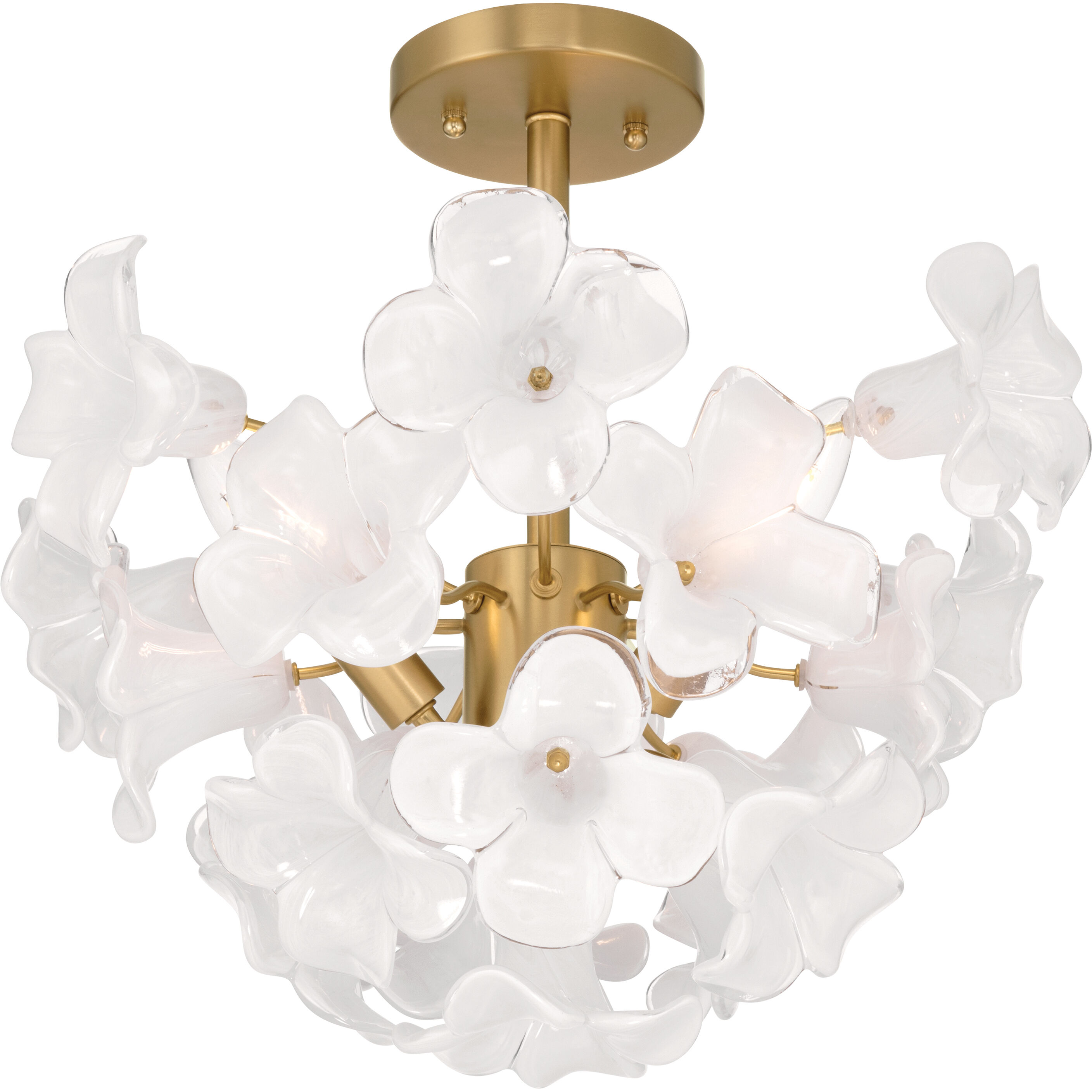 Bloome 3 Light 16.75 inch Legacy Brass Semi-Flush Mount Ceiling Light
