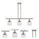 Ballston Small Bell 3 Light 36 inch Polished Nickel Island Light Ceiling Light in Clear Glass