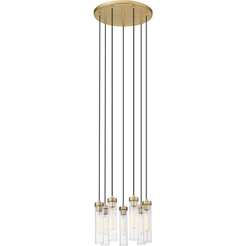 Beau 7 Light 18 inch Rubbed Brass Chandelier Ceiling Light