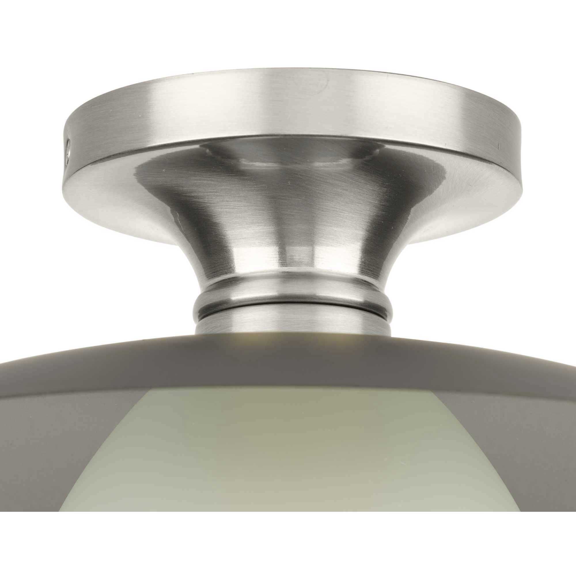 Trimble 1 Light 12 inch Brushed Nickel Semi-Flush Mount Ceiling Light, Design Series
