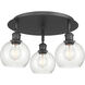 Athens 3 Light 17.75 inch Matte Black Flush Mount Ceiling Light in Seedy