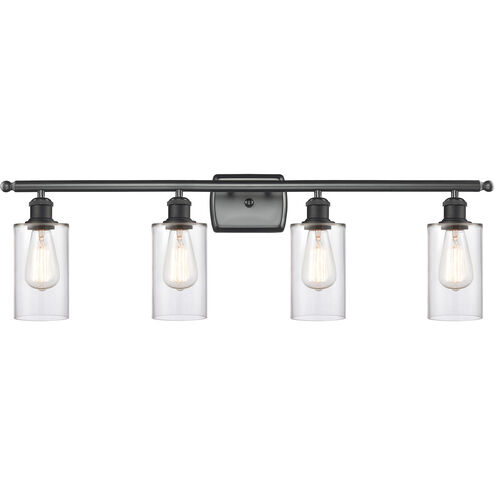 Ballston Clymer LED 36 inch Matte Black Bath Vanity Light Wall Light in Clear Glass, Ballston