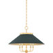 Clivedon 5 Light 27.5 inch Aged Brass/Soft Studio Green Chandelier Ceiling Light