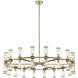 Revolve 36 Light 48.13 inch Clear Glass and Natural Brass Chandelier Ceiling Light