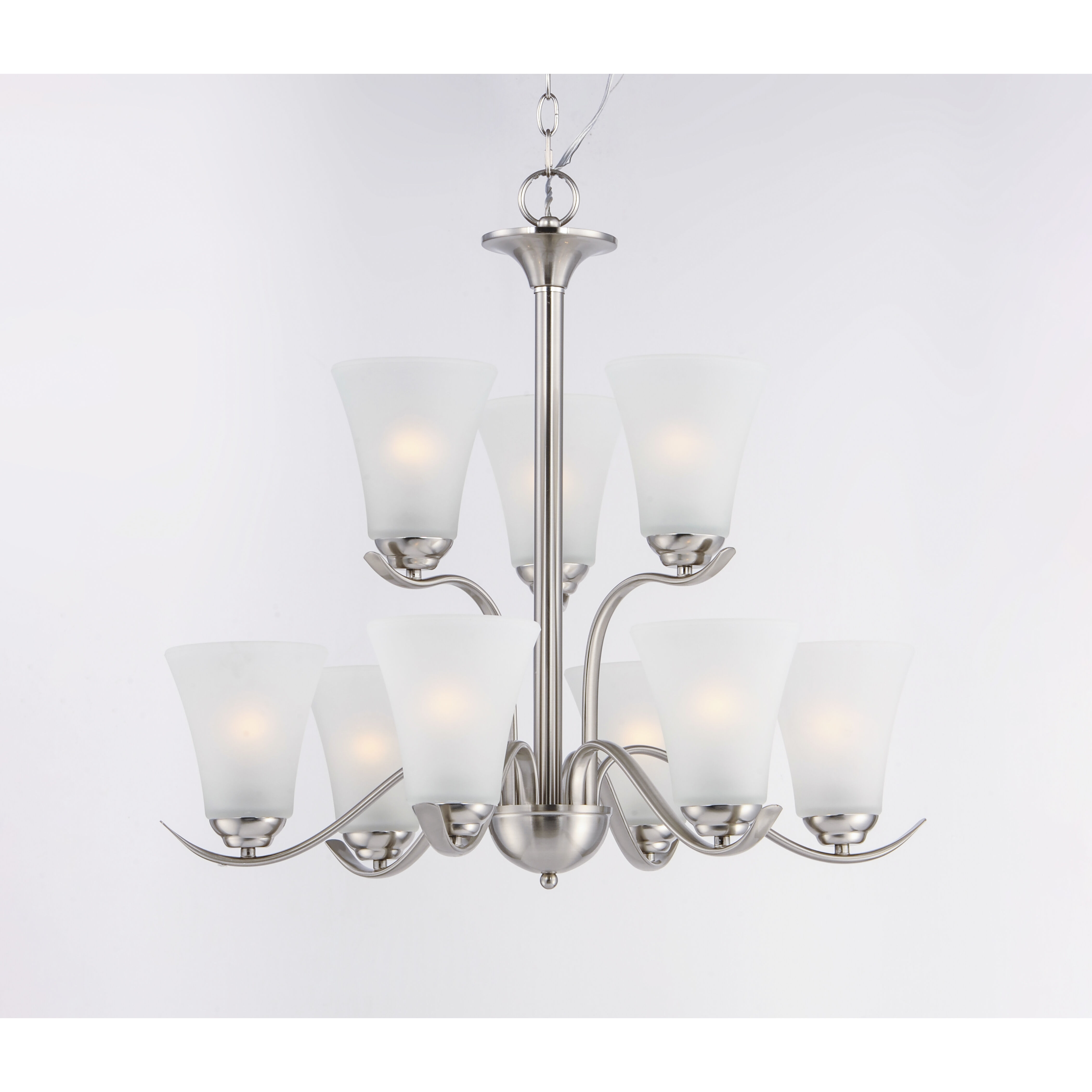 Vital 9 Light 26 inch Satin Nickel Chandelier Ceiling Light