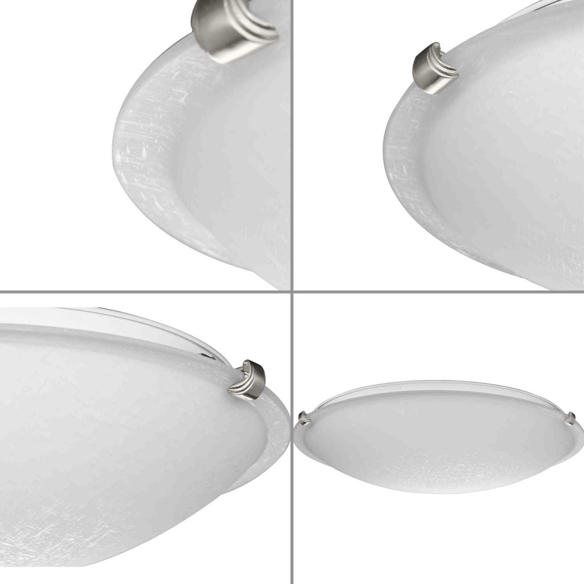 Linen Dome 3 Light 16.25 inch Brushed Nickel Flush Mount Ceiling Light