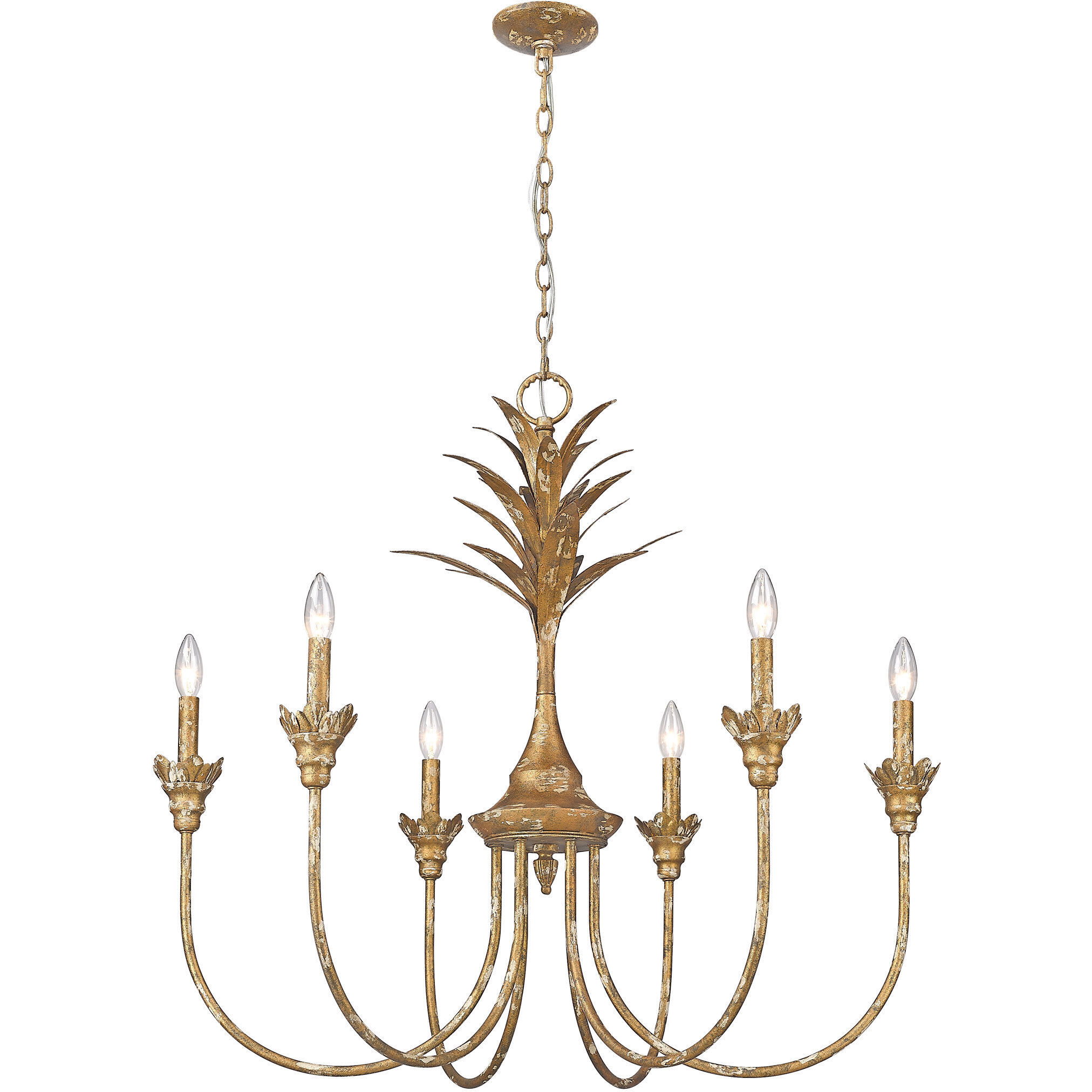 Lillianne 33.75 inch 60.00 watt Heirloom Gold Chandelier Ceiling Light