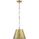 Alden 1 Light 12 inch Warm Brass Pendant Ceiling Light, Essentials