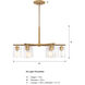 Haven LED 32 inch Old Satin Brass Chandelier Ceiling Light
