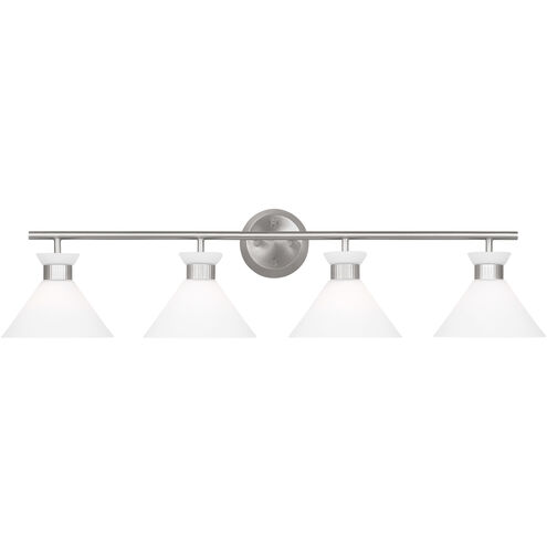 Drew & Jonathan Belcarra 4 Light 36.75 inch Brushed Steel Wall Bath Fixture Wall Light