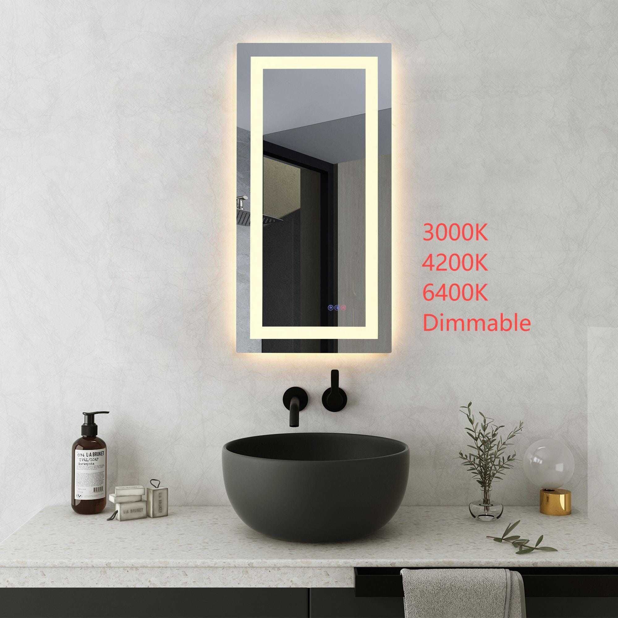 Riven 40 X 20 inch White LED Mirror