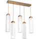 Ledgestone LED Novel Brass Linear Pendant Ceiling Light in 3000K LED, Multi-Pendant