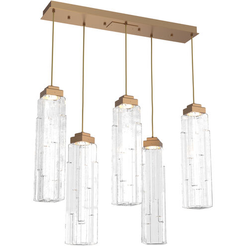 Ledgestone LED Novel Brass Linear Pendant Ceiling Light in 3000K LED, Multi-Pendant