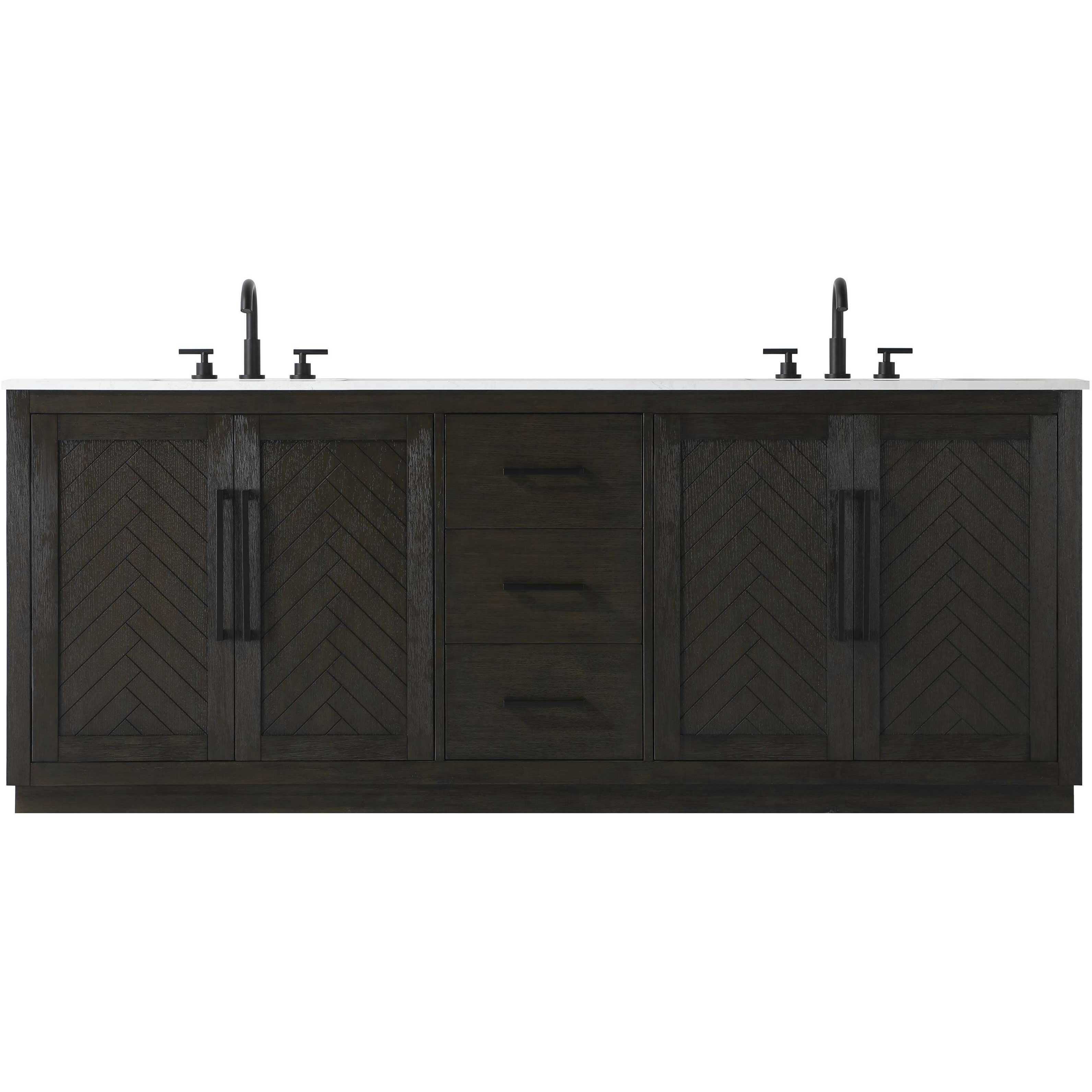 Chase 84 X 34 inch Chocolate Oak Bathroom Vanity Cabinet