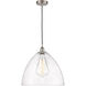 Edison Dome 1 Light 16 inch Brushed Satin Nickel Pendant Ceiling Light